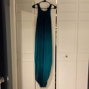 Teal sparkly formal dress